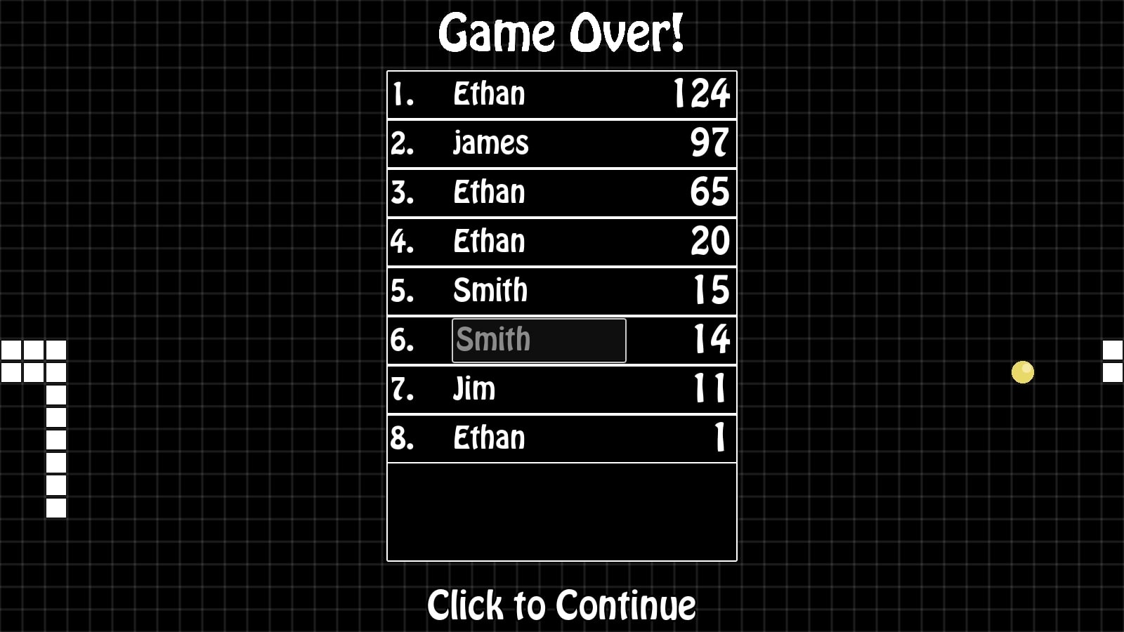 Game Over Leaderboard